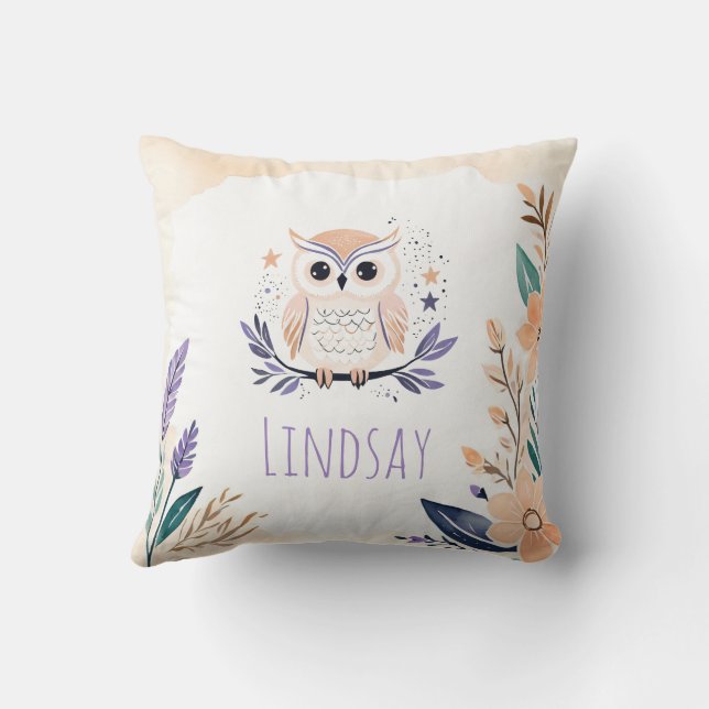 Anpassningsbar Baby Pillow Boho Blommigt Design -  Kudde (Baksida)