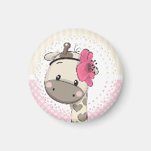 Anpassningsbar Baby Rosa Giraffe Magnet