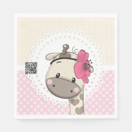 Anpassningsbar Baby Rosa Giraffe Pappra Napkins Pappersservett