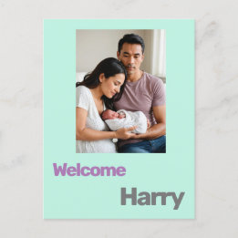 anpassningsbar baby:s födelseattentat blått lila m vykort