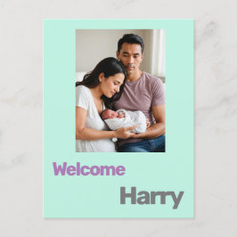 anpassningsbar baby:s födelseattentat blått lila m vykort