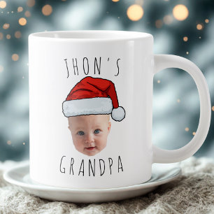 Anpassningsbar Baby Santa Hat-julfoto i Ansikte Jumbo Mugg