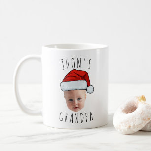 Anpassningsbar Baby Santa Hat-julfoto i Ansikte Kaffemugg
