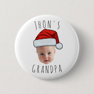Anpassningsbar Baby Santa Hat-julfoto i Ansikte Knapp
