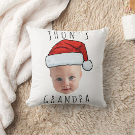 Anpassningsbar Baby Santa Hat-julfoto i Ansikte Kudde
