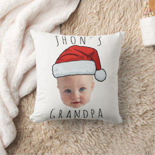 Anpassningsbar Baby Santa Hat-julfoto i Ansikte Kudde