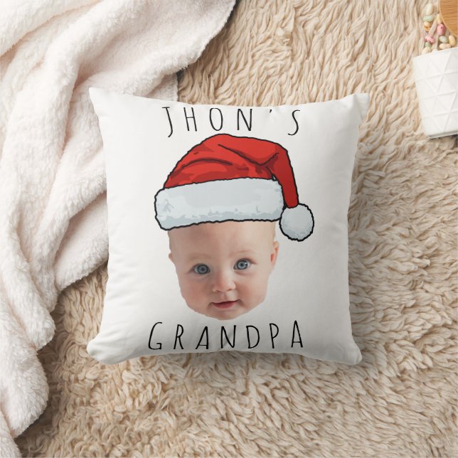 Anpassningsbar Baby Santa Hat-julfoto i Ansikte Kudde (Filt)