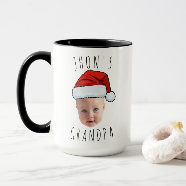 Anpassningsbar Baby Santa Hat-julfoto i Ansikte Mugg (Med munk)