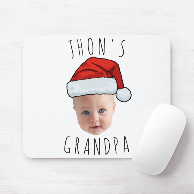 Anpassningsbar Baby Santa Hat-julfoto i Ansikte Musmatta (Med mus)