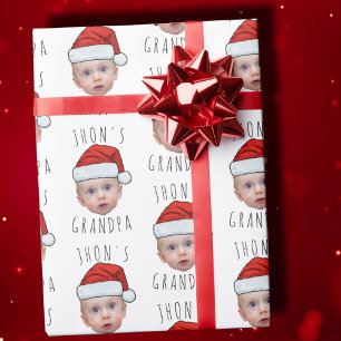 Anpassningsbar Baby Santa Hat-julfoto i Ansikte Presentpapper