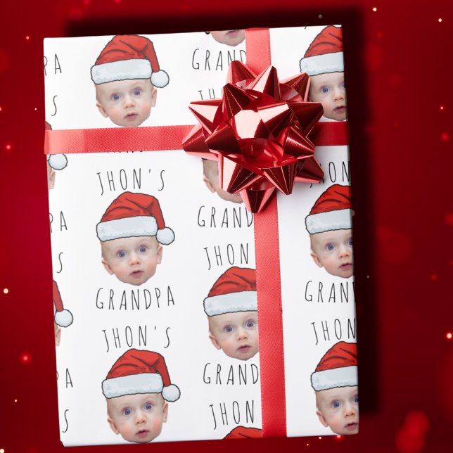Anpassningsbar Baby Santa Hat-julfoto i Ansikte Presentpapper (Skapare uppladdad)