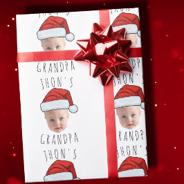 Anpassningsbar Baby Santa Hat-julfoto i Ansikte Presentpapper