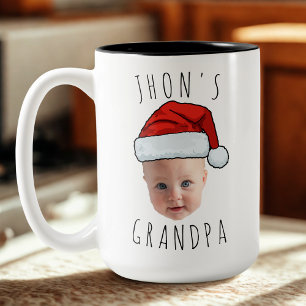 Anpassningsbar Baby Santa Hat-julfoto i Ansikte Två-Tonad Mugg