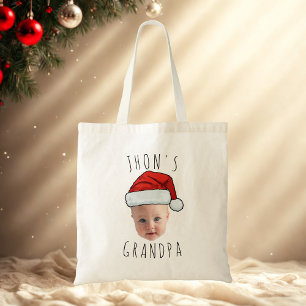 Anpassningsbar Baby Santa Hat-julfoto i Ansikte Tygkasse