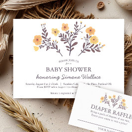 Anpassningsbar BABY SHOWER Elegant Blommigt Chic  Inbjudningar