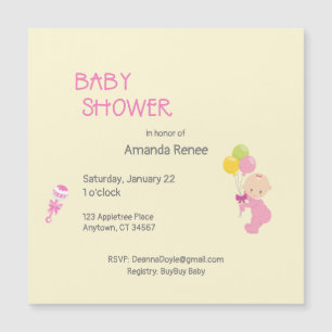 Anpassningsbar Baby Shower Girl Rattle Balloes