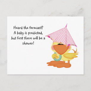 Anpassningsbar Baby Shower Inbjudan-Rosa Anka i Sp Inbjudan Vykort