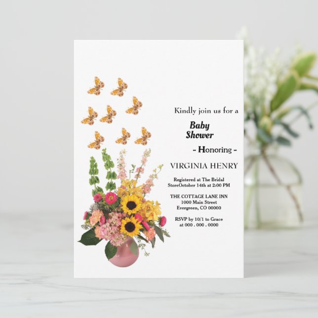 Anpassningsbar Baby Shower Inbjudan Utskrivbar Mal (Stående Fram)