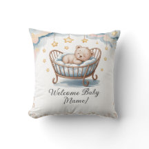 Anpassningsbar Baby Shower Pillow - Välkommen Baby