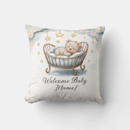 Anpassningsbar Baby Shower Pillow - Välkommen Baby Kudde