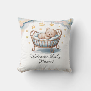 Anpassningsbar Baby Shower Pillow - Välkommen Baby Kudde