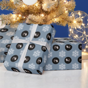 Anpassningsbar Baby Sonogram Blue Snowflake Helgda Presentpapper