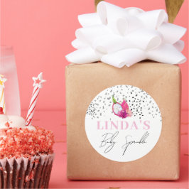 Anpassningsbar Baby Sprinkle Dragon Fruit Pitaya Runt Klistermärke