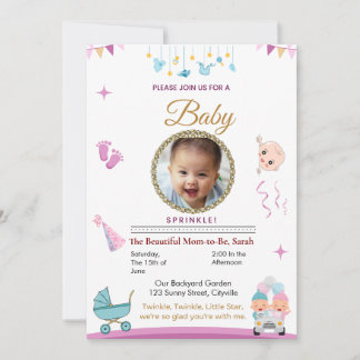 Anpassningsbar Baby Sprinkle-inbjudan Inbjudningar