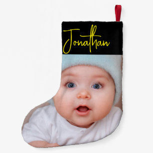 Anpassningsbar Baby Stocking - 1:a julfoto! Liten Julstrumpa