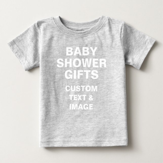 Anpassningsbar Baby T-Shirt Baby Shower Gift (Framsida)
