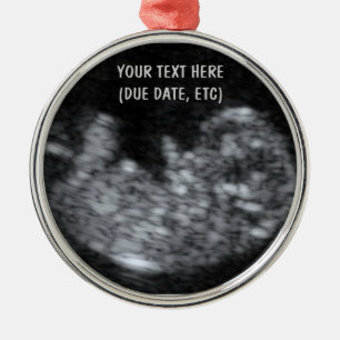 Anpassningsbar Baby Ultraljudsfoto Julgransprydnad Metall