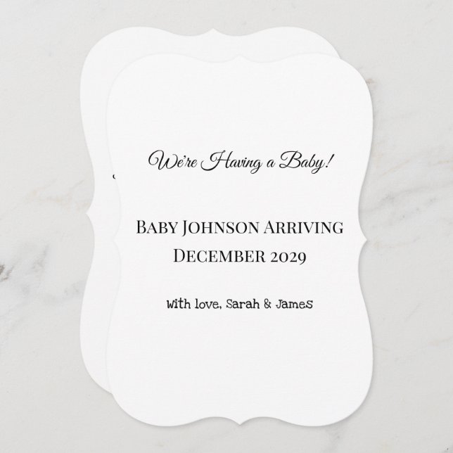 Anpassningsbar Baby-vykort (Fram/baksida)