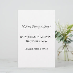 Anpassningsbar Baby-vykort Brevpapper
