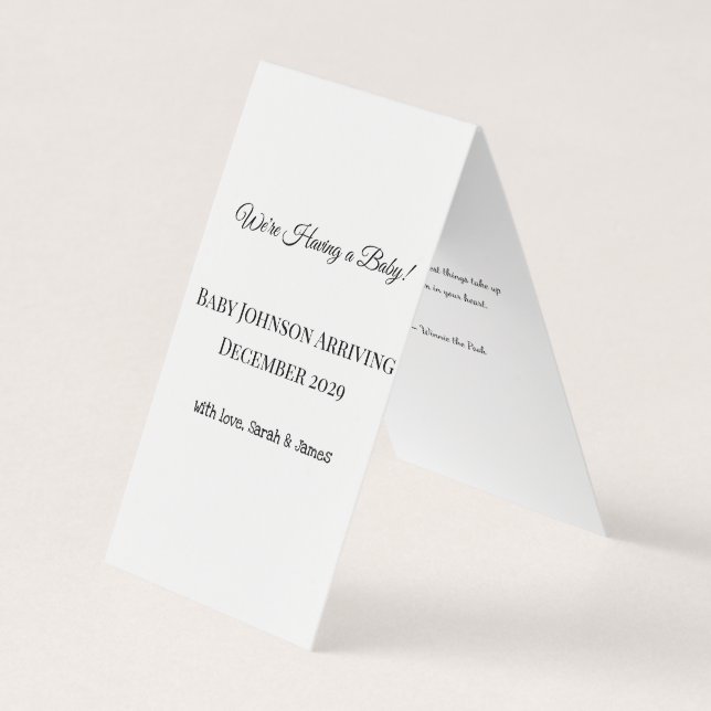 Anpassningsbar Baby-vykort Visitkort (Framsida)