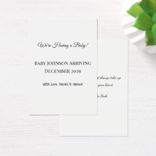 Anpassningsbar Baby-vykort Visitkort