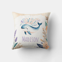 Anpassningsbar Baby Whale Pillow Boho Blommigt Des Kudde