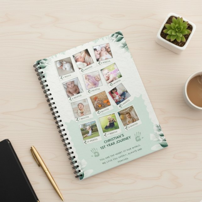Anpassningsbar Baby's 1st Year Journey Photo Colla Anteckningsbok (Skapare uppladdad)