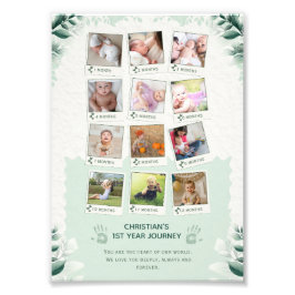 Anpassningsbar Baby's 1st Year Journey Photo Colla Fototryck