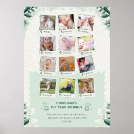 Anpassningsbar Baby's 1st Year Journey Photo Colla Poster