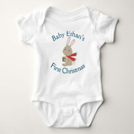 Anpassningsbar Babys Första Jul Påskharunge Baby T Shirt