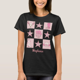Anpassningsbar Bachelorette Cowboy Disco Rosa T Shirt