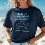 Anpassningsbar Bachelorette Förra gisten på Kusten T Shirt<br><div class="desc">Skaffa fylliga vibes med vår "Last Toast on the Kusten" anpassningsbar T-shirt! Perfekt för kustnära möhippor gör denna personlig att vi firar den blivande snyggten och roligten. #BachelorettePartyVibes</div>