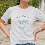 Anpassningsbar Bachelorette Party Cocktail Social  T Shirt<br><div class="desc">Få redo att sikta i stil med vår Anpassningsbar Bachelorette Party Cocktail Social Klubb T-Shirt! Denna chic och lekfull design är perfekt för vilken blivande brud som helst och hennes besättning. Den här skjortan är ett måste för din bachelorette helg eller brudens sida-händelse med elegant martini-glas och anpassade-text. Vare sig...</div>