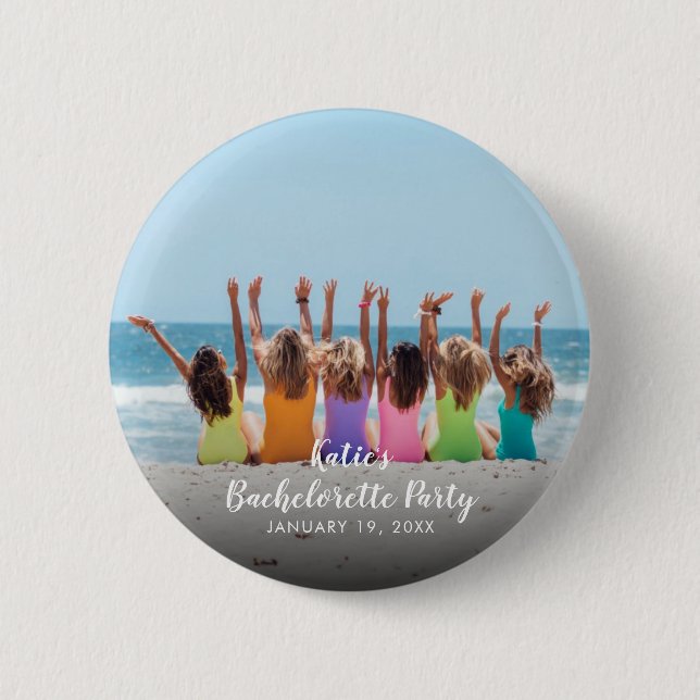 Anpassningsbar Bachelorette Party Photo Button Knapp (Framsida)