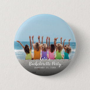 Anpassningsbar Bachelorette Party Photo Button Knapp