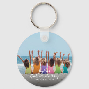 Anpassningsbar Bachelorette Party Photo Button Nyckelring