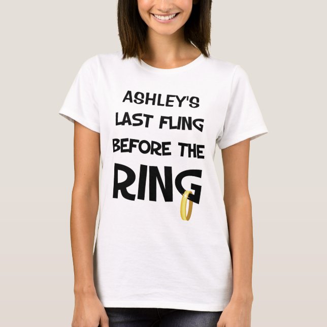 Anpassningsbar Bachelorette Party t-shirt (Framsida)