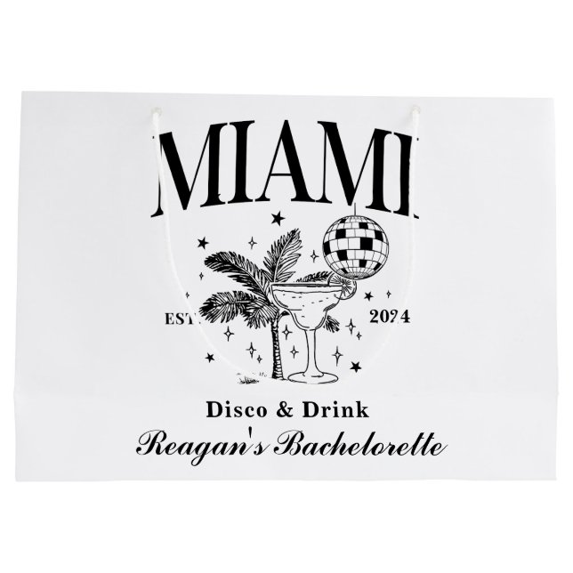 Anpassningsbar Bachelorette Retro Cocktail Black (Baksidan)