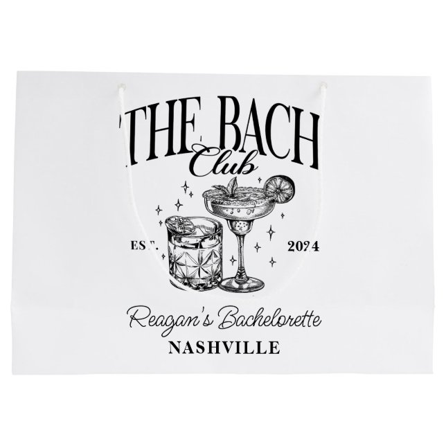 Anpassningsbar Bachelorette Retro Cocktail Black (Baksidan)