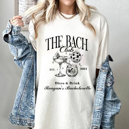 Anpassningsbar Bachelorette Retro Cocktail Black T Shirt